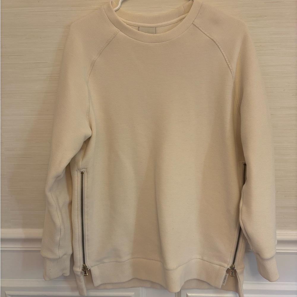 Varley Side Zip Crewneck Cream, M